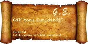 Gózony Euridiké névjegykártya